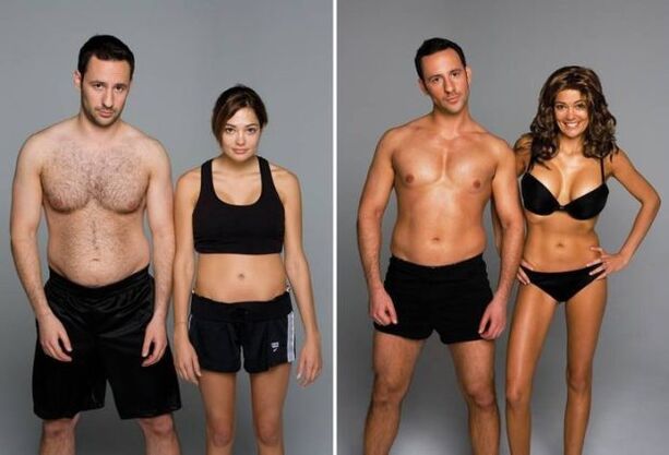 kilo kaybı için yoga öncesi ve sonrası fotoğraf